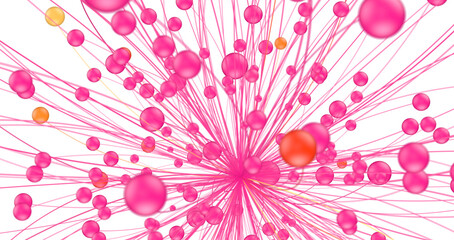 Fototapete - The structure of the network connection of points and lines. Data technology.