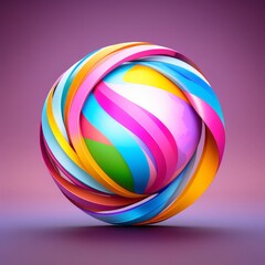 Wall Mural - vector 3d realistic sphere background with rainbow effect.