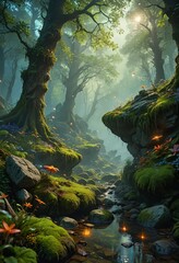 Poster - Enchanted Forest Stream