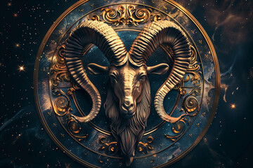 Wall Mural - wallpaper of astrological spiritual zodiac sign capricorn