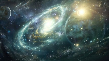 Wall Mural - an imaginary celestial body in the vast expanse of the universe