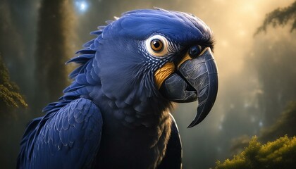 Wall Mural - Close-up of a hyacinth macaw 