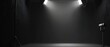 © Dekastro - media studio stage with overhead lighting on a dark background, modern and minimal