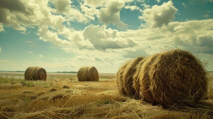 Sticker - Hay stacks in the field