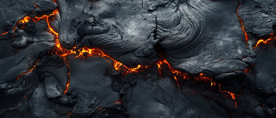 Wall Mural - Abstract background of extinct lava with red gaps.