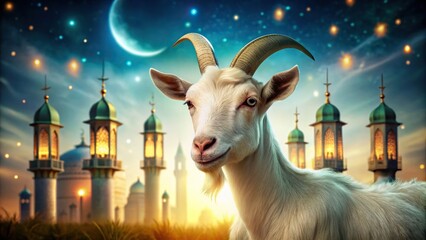 Goat Qurban Eid al adha mubarak festival islamic background with no people, Goat, Qurban, Eid al Adha, Mubarak, Festival, Islamic, Background, Sacrifice, Celebration, Muslim, Tradition