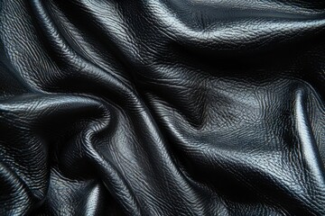 Wall Mural - Close up of black leather texture. Leather background.