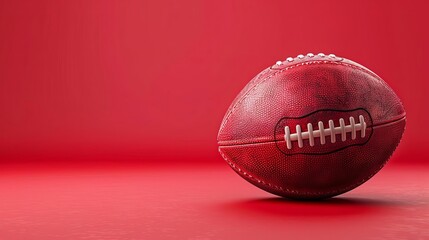 A football on a red background with copy space