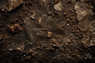 Wall Mural - Close-up of cracked rock with brown hue. Texture photography.