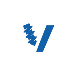 Letter V Drilling logo icon vector template