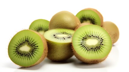 Wall Mural - kiwi fruit on a white background