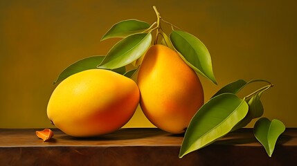 Wall Mural - apricots on a table