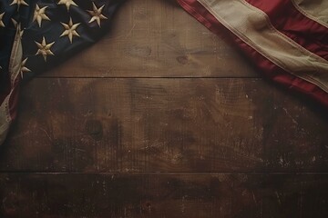 Wall Mural - Independence day U.S Poster design and flag, realistic, HD, copy space. Generative ai