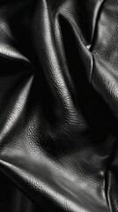 Wall Mural - Close up of textured black leather material. Luxury fashion background concept.