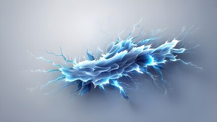 Wall Mural - transparent background with a blue lightning effect