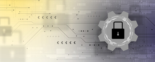 Wall Mural - cog concept technology background image, cyber security and future network protection information