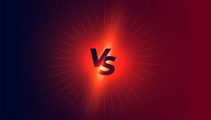 Wall Mural - trendy versus vs comparison banner with glowing light effect