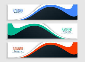 Wall Mural - abstract wide web business header layout in set of three
