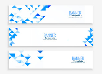 Wall Mural - geometric style wide web business header template in set