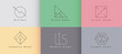 © starlineart - abstract and elegant geometric identity symbol template in set