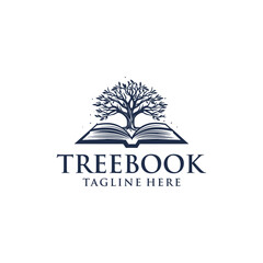 Tree book logo vector illustration