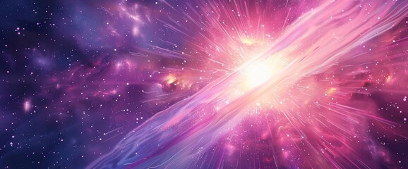 Wall Mural - Radiant Cosmic Energy Waves, Cartoon Style, Background