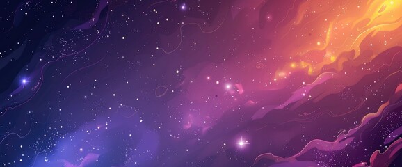 Wall Mural - Starry Cosmic Energy Streams, Cartoon Style, Background