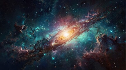 Wall Mural - A universe with realistically dazzling and fascinating planets