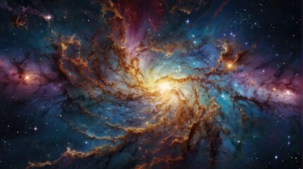 Wall Mural - A universe with realistically dazzling and fascinating planets