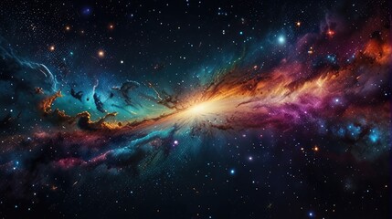 Wall Mural - A universe with realistically dazzling and fascinating planets