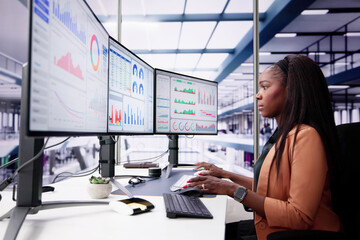 Fototapete - Data Analyst Using Data Analytics KPI