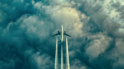 Poster - Passenger planes crossing with chemtrails