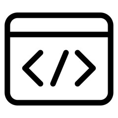 coding line icon vector illustration isolated on white background