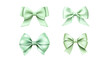 © tohceenilas - Four green satin bows tied in different styles. Perfect for gift wrapping, cards, and designs., transparent , png