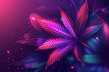 Wall Mural - Modern Cannabis Leaf Graphic