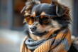 © PUTTER-ART - Stylish Dog in Sunglasses, Dog wearing sunglasses and scarf, Trendy Pet