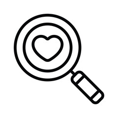 Wall Mural - searching love with magnifier, icon of love finding in modern style