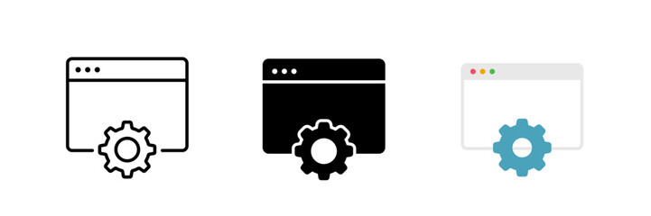 Browser, web page icons set. Website, browser icon collection. Vector