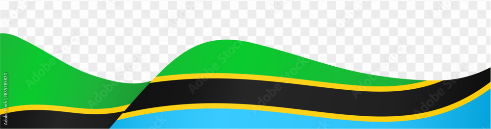 Tanzania flag wave isolated on png or transparent background vector ...