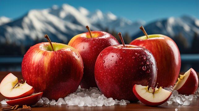 red apples on a white background