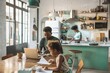 © YURIMA - In a vibrant kitchen, a contemporary family is collaborating and cooking together, illustrating a strong bond and unity. They help one another, exemplifying a deep sense of togetherness