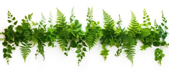 Wall Mural - a vine plant climbs against a white backdrop, providing ample copy space image with a clipping path 