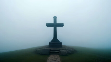 A creed in a misty haze. 