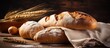 © Ilgun - Craft bakery selling homemade pastries and fresh bread like French baguette with copy space image.