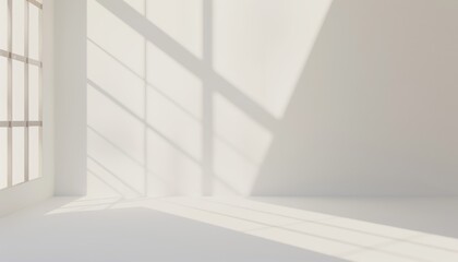 Realistic effect overlay shadow from the window to clean white wall