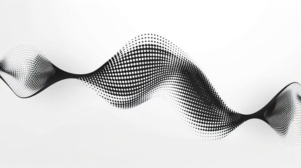 Wall Mural - Black wavy halftone on white background vector