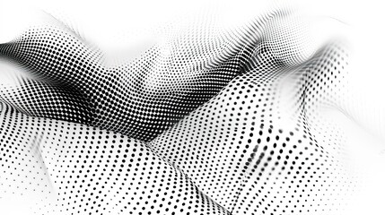 Wall Mural - Black wavy halftone on white background vector