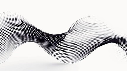 Wall Mural - Black wavy halftone on white background vector