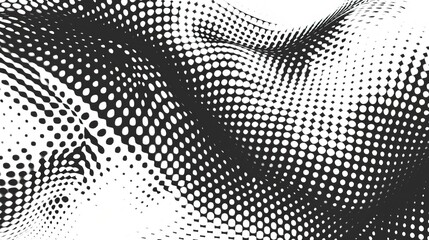 Wall Mural - Black wavy halftone on white background vector