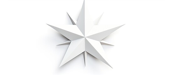 an origami ninja star crafted from paper, displayed on a white background with room for copy space i